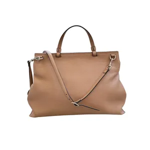 Gucci Large Bamboo Daily 370830 Camel Leather Top Handle 2Way Bag Striped Lining thumbnail 2
