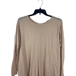 We The Free Free People Oversized Tunic Top Blush Long Sleeve Asymmetrical Hem M thumbnail 2