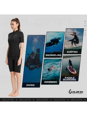 GoldFin Women Wetsuit Top Short Sleeve Swim Jacket Neoprene 2mm MEDIUM thumbnail 5
