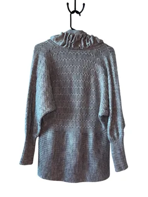 Anthropologie Gray Ruffle Button Down Cardigan  thumbnail 2