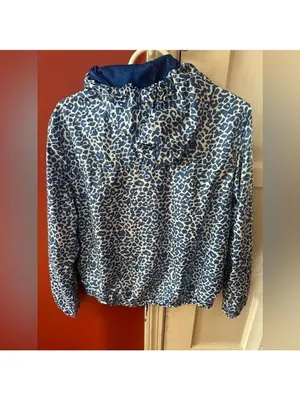 Adidas NEO Blue White Animal Print Wind Breaker Zipper Jacket thumbnail 10