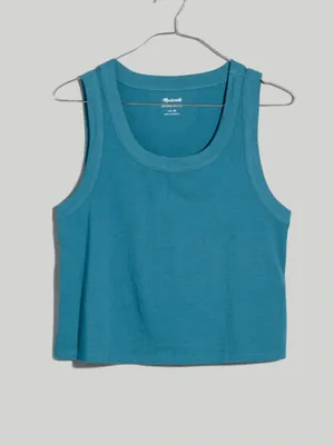 Madewell Sleeveless Crop Tank Top - Teal thumbnail 4