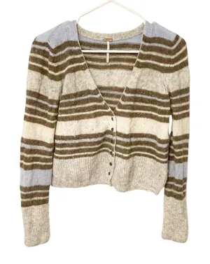 Free‎ People Women's Size XS Cropped Alpaca Wool Cardigan Sweater thumbnail 1