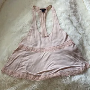 Pink Lace Loose Tank Top Pink Size M thumbnail 1