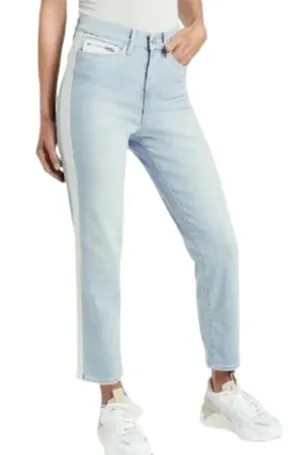 Athleta Sculpt Tek Straight Tuxedo Stripe Jeans Size 16 thumbnail 1
