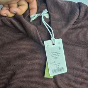 Marine Layer NWT 51Y Lexi Rib Ruched Turtleneck Dress Cocoa Brown Small‎ thumbnail 4