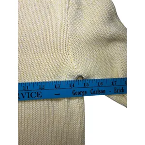 L L Bean‎ Light Yellow V Neck 100% Cotton Knit Sweater Long Sleeve Casual XS thumbnail 8