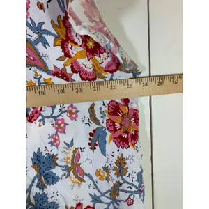 Nicole Miller New York Women 2X Floral Paisley V-Neck Cap Sleeve Rayon Blouse thumbnail 5
