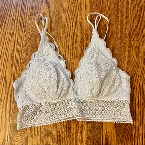 Aerie Light Blue/Powder Blue Bralette size small gently used thumbnail 1