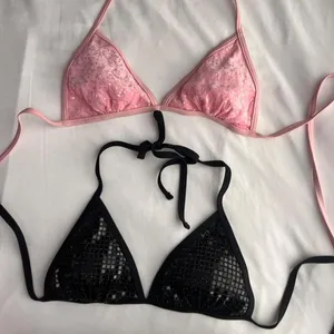 Shein Women's Pink and Black Bikini-and-tankini-tops thumbnail 5