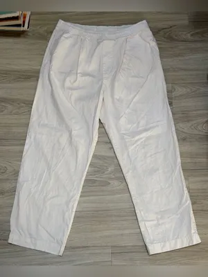 Zara Cream High Rise Pleated Relaxed Pants Minimalist Scandinavian Capsule thumbnail 1