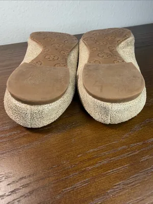 Tory Burch Gold Glitter Reva Logo Ballet Flats thumbnail 5