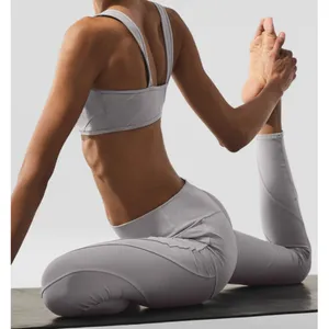 BUNDLE Alo Washed Alosoft Sunray Bra & High-Waist Legging Grey Sky Wash SET XS thumbnail 6