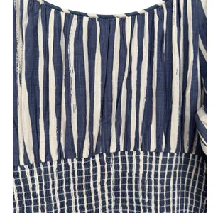 NWT Anthropologie Long Sleeve Sweetheart Midi Dress Blue Striped Size Small Boho thumbnail 9