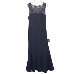 NWT Lulus True‎ Passion Black Lace V Back Sleeveless Mermaid Maxi Dress Size 1X thumbnail 5