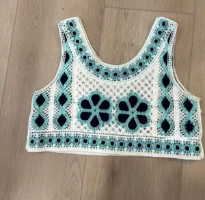Papaya Crop Top Floral Blue thumbnail 1