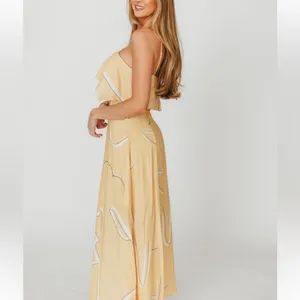 Yellow Ruffle Detail Maxi Dress thumbnail 4