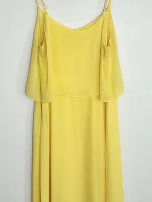 Gianni Bini Yellow Chiffon Maxi Sundress Size 10 Flaw thumbnail 3
