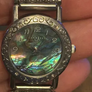 Vintage LA Express abalone shell watch Silver thumbnail 6