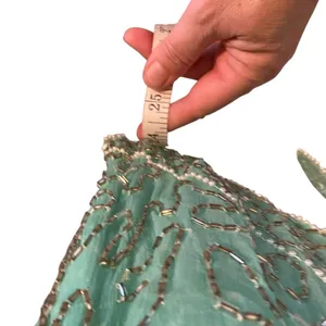 Handmade Vintage 90s Beaded Sequin Seagreen Fairycore Asymmetrical Hem Formal blouse thumbnail 13