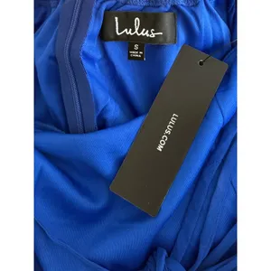 Lulus Good Deeds Royal Blue Lace-Up Dress size Small NWT thumbnail 4