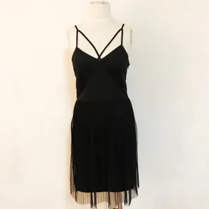 Francesca's Pleated Strappy Black Formal Dress thumbnail 4
