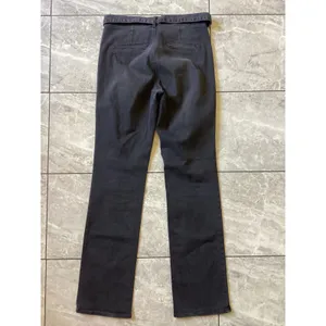 NYDJ Marilyn Straight Leg Jeans Charcoal Gray Tie Belt Trousers Size 6 thumbnail 6