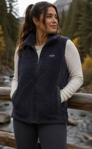 Patagonia Purple Fleece Full Zip Vest Womens XS Los Gatos Athletic Jacket Warm thumbnail 1