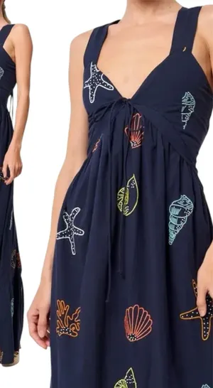 Nordstrom CIEBON Trina Embellished Cotton Maxi Dress Medium New With Tags thumbnail 1