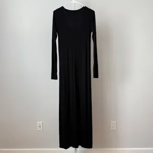 HATCH XS Black Ribbed Maxi Dress Minimalist Lounge Whimsigoth‎ thumbnail 8