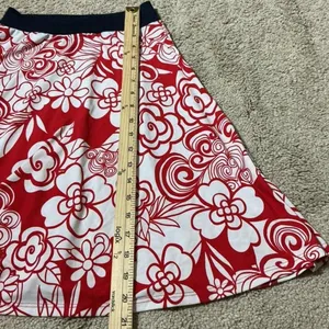 Y2K Wet‎ Seal Red Floral Skater Skirt Retro High-Waisted Flowy Mini Size S thumbnail 6