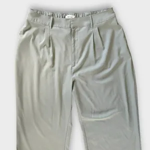 Abercrombie & Fitch Satin Wide Leg Pants Women’s XL Sage Green High Rise Pleated thumbnail 4