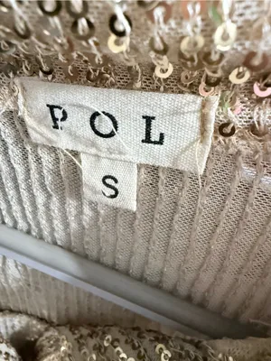 POL Gold Sequin Button-Down Shirt thumbnail 4