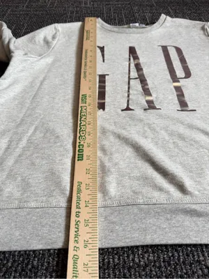 GAP Heather Gray Crewneck Sweatshirt with Metallic Logo XXL thumbnail 2