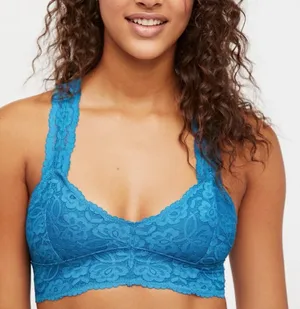 Intimately Free People Galloon Teal Blue Lace Racerback Bralette Size Medium thumbnail 1