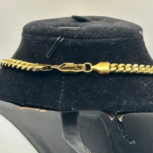 Real Gold Cuban Chain Stainless Steel 6mm 22 Inch Plated Waterproof Solid Mens thumbnail 3