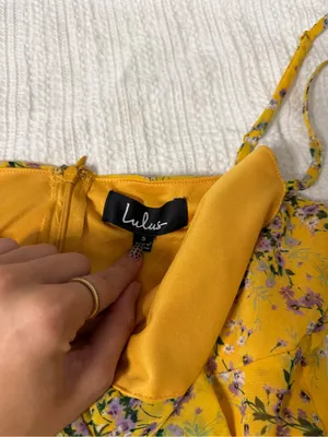 Lulu's Yellow Floral Ruffle Mini Dress thumbnail 2