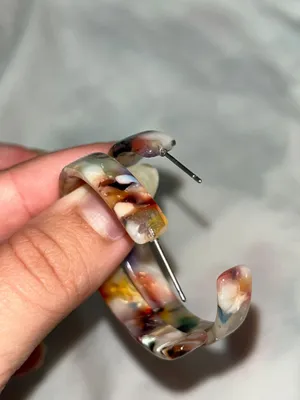 Colorful Hoop Earrings thumbnail 4