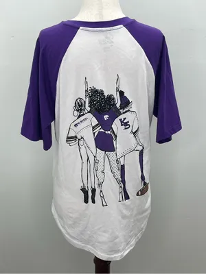 Gameday Gear 4 Her Womens K-State Wildcats Rhinestone V-Neck Raglan Shirt Small thumbnail 4