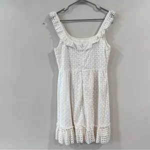 Lulus Make‎ a Wish White Eyelet Ruffled Mini Dress MEDIUM thumbnail 8