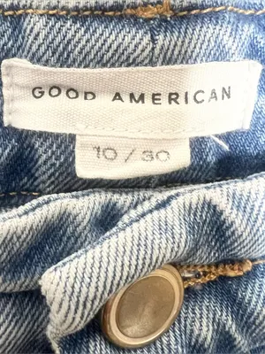 Good American Mid-Rise Cropped Straight Jeans - Blue thumbnail 7
