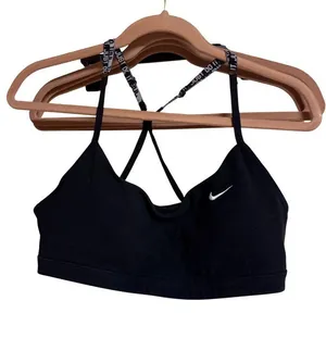 Nike Dri-FIT Black Sports Bra With Adjustable Straps & Just Do It Logo. Lightwei thumbnail 1