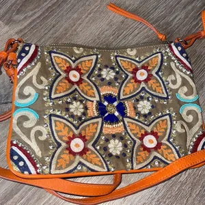 Leather Beaded Handbag Orange thumbnail 2