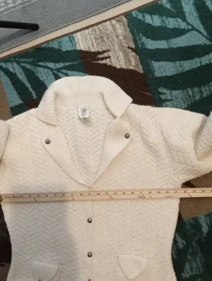 Vintage Fisher H8ll Hand Knit Worsted Wool Cropped Cardigan Preppy Cottage M thumbnail 12