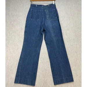 Jazzie Jeans Womens 10 Blue Vintage 70s Boho Wide Leg Jeans Western Disco thumbnail 2