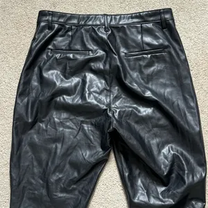 Abercrombie & Fitch Ultra High Rise Leather Pants Size 16 L Split Hem Skinny thumbnail 8