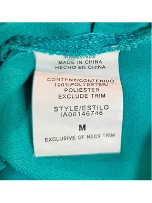 Meraki Women’s Gold Bar Cutout Chiffon Blouse Teal Green Size M W-220 thumbnail 5