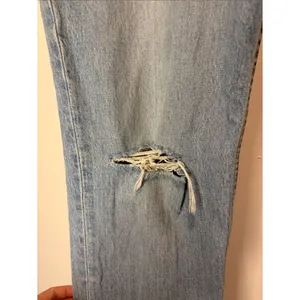 GAP Sky High Straight Light Wash Distressing Throughout Jeans Size 31 TALL thumbnail 5