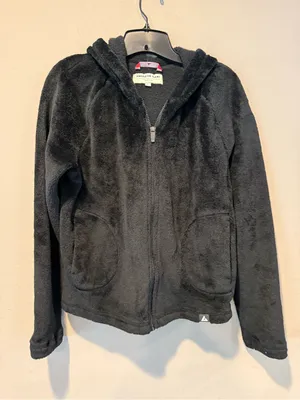 American Giant Kids Black Plush Zip-Up Hoodie thumbnail 1