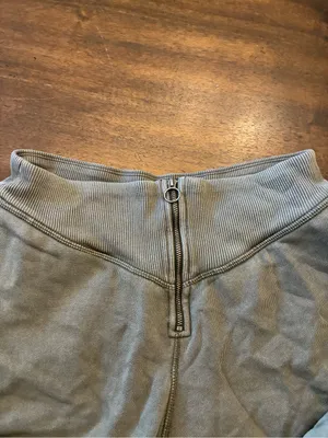 Aerie Sweatpants Medium Green Zipper Corset High-Waist Zip Front Joggers thumbnail 2